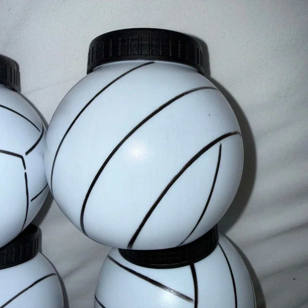 Lot of 12 Volleyball Party Cups with Lids and Straws White Plastic Sports Favors